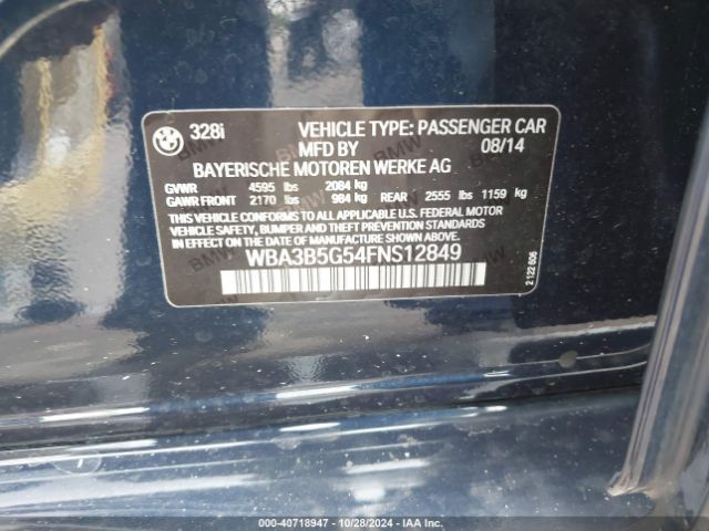 2015 BMW 328I WBA3B5G54FNS12849 Photo 8