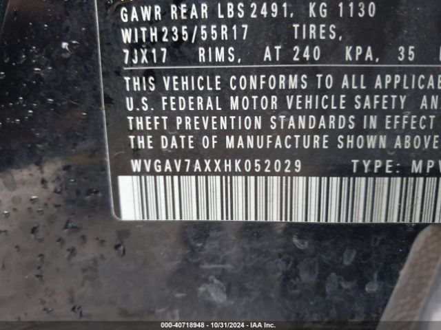 WVGAV7AXXHK052029 Volkswagen Tiguan 2.0t/2.0t S