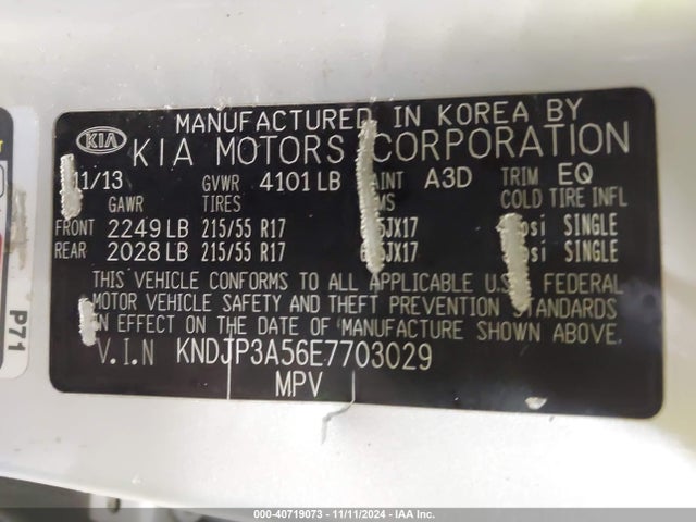 KIA SOUL + 2014 KNDJP3A56E7703029 Image 9