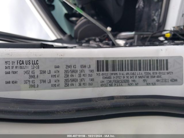 1C4RJFBG6KC628289 Jeep Grand Cherokee Limited X 4x4