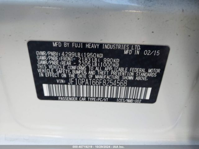 JF1GPAT66F8254568 Subaru Impreza 2.0i Sport Premium