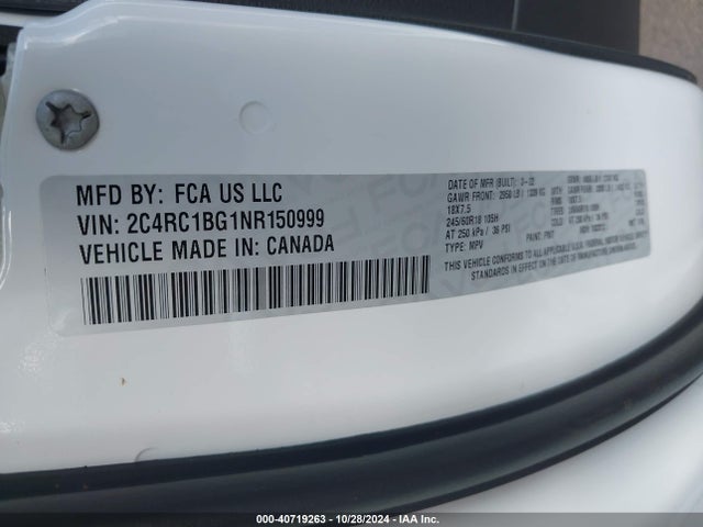 Chrysler Pacifica Touring L 2022 2C4RC1BG1NR150999 Image 9