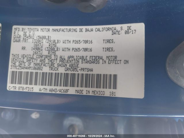 3TMCZ5AN4HM106082 Toyota Tacoma Trd Off Road