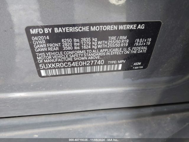 5UXKR0C54E0H27740 BMW X5 Xdrive35i