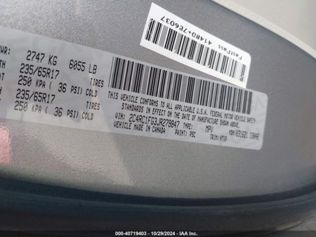2C4RC1FG3JR279847 Chrysler Pacifica Touring Plus