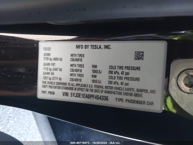 2023 TESLA MODEL 3 5YJ3E1EA8PF454336 Photo 8