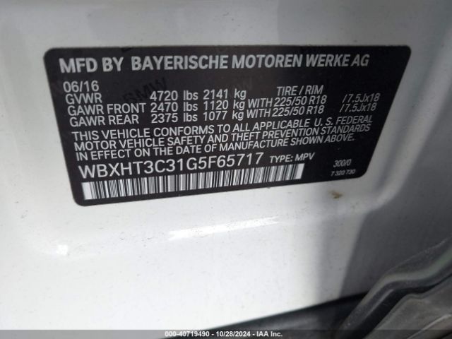 WBXHT3C31G5F65717 BMW X1 Xdrive28i