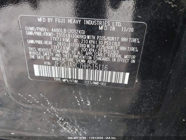 JF2SJARC7HH515116 Subaru Forester 2.5i Limited