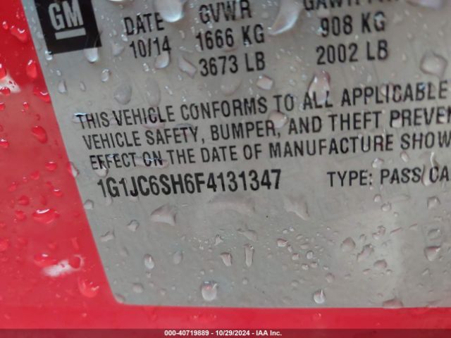 1G1JC6SH6F4131347 Chevrolet Sonic Lt Auto
