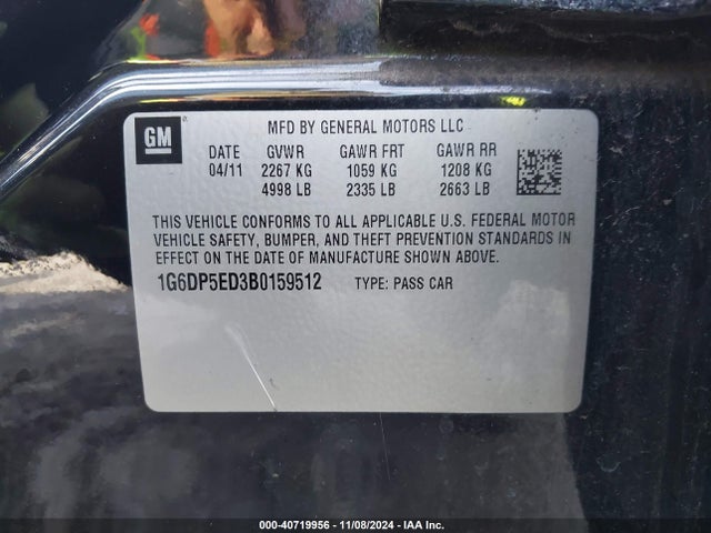 2011 CADILLAC CTS 1G6DP5ED3B0159512 Photo 8