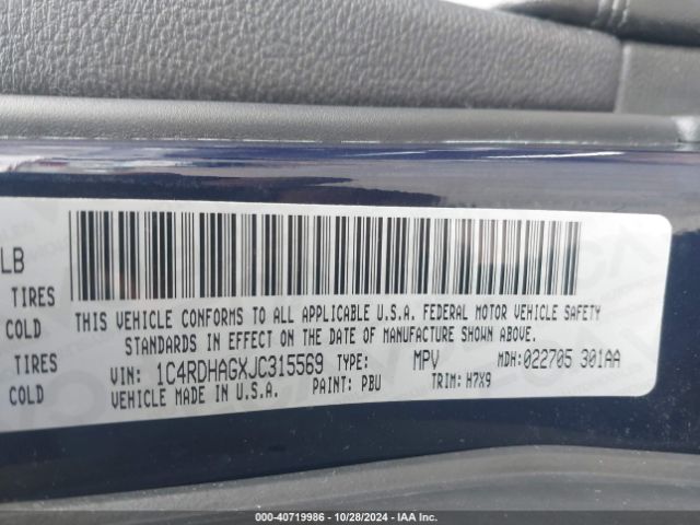 1C4RDHAGXJC315569 Dodge Durango Sxt Rwd