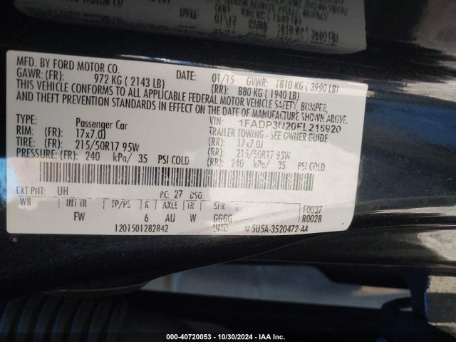 Ford Focus Titanium 2015 1FADP3N20FL215920 Image 9