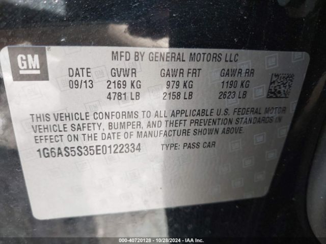 1G6AS5S35E0122334 Cadillac Cts Performance