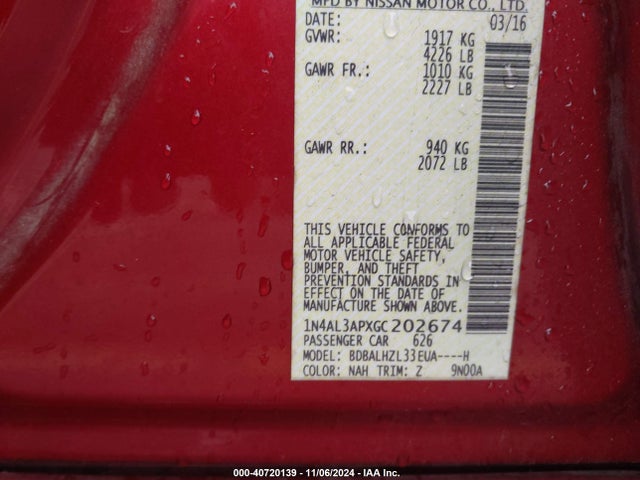 Nissan Altima 2.5 Sr 2016 1N4AL3APXGC202674 Image 9