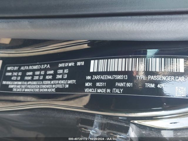 ZARFAEEN4J7596513 Alfa Romeo Giulia Ti Sport Awd