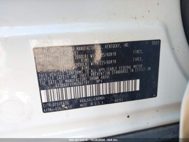 4T3B6RFVXMU064191 Toyota Rav4 Hybrid Xle Premium