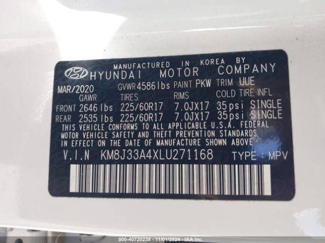 KM8J33A4XLU271168 Hyundai Tucson Value