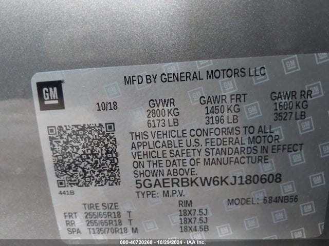 5GAERBKW6KJ180608 Buick Enclave Fwd Essence
