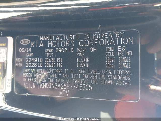KIA Soul 2014 KNDJN2A25E7746735 Image 9