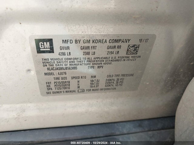 Buick Encore Preferred 2018 KL4CJASB9JB563885 Image 9