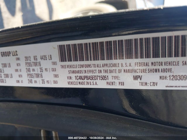1C4NJPBA5ED715051 Jeep Patriot Sport