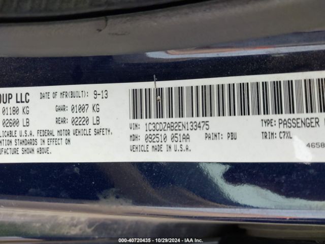 1C3CDZAB2EN133475 Dodge AVENGER SE