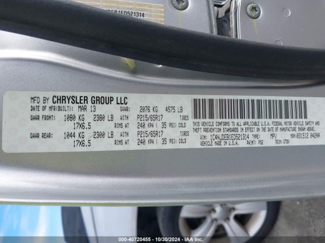 1C4NJDEB1ED521314 Jeep Compass Latitude