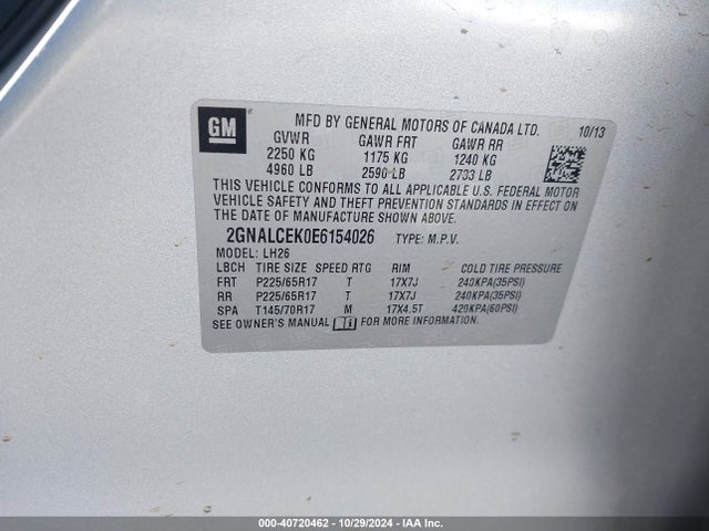 Chevrolet Equinox 2lt 2014 2GNALCEK0E6154026 Image 9