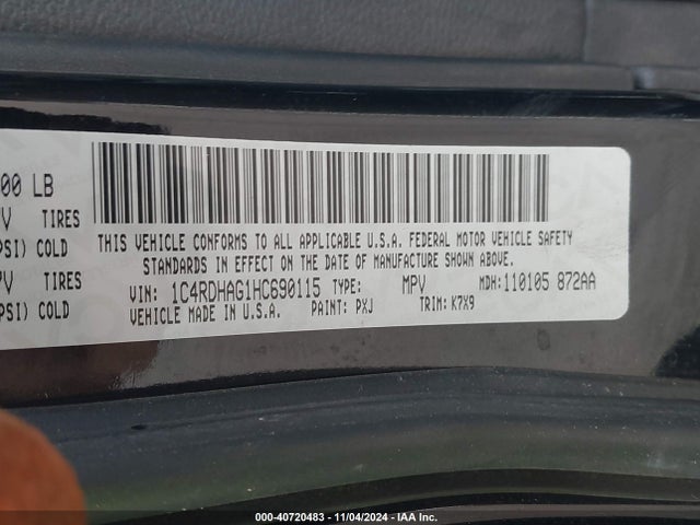 1C4RDHAG1HC690115 Dodge Durango Sxt Rwd
