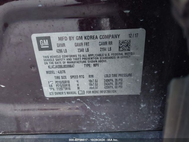 KL4CJASB8JB599647 Buick Encore Preferred