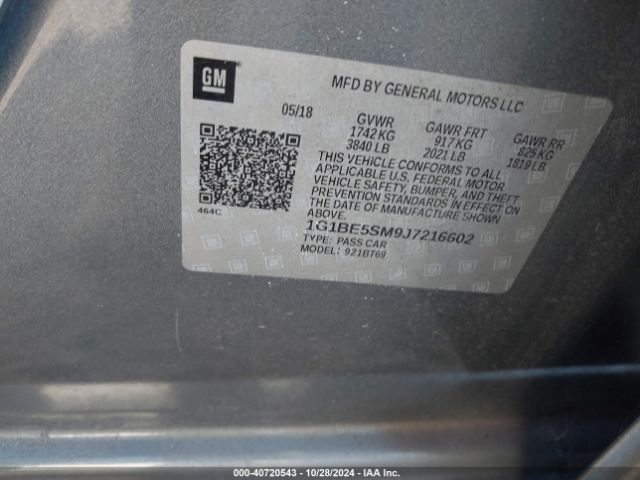 1G1BE5SM9J7216602 Chevrolet CRUZE LT