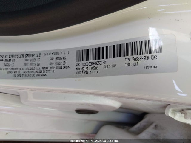 1C3CCCCB8FN558102 Chrysler 200 C