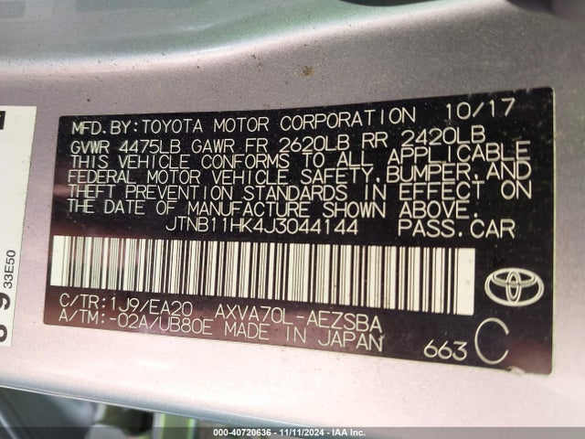 Toyota CAMRY SE 2018 JTNB11HK4J3044144 Image 9