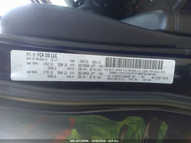 1C4RDHDG7JC269467 Dodge Durango Gt Rwd