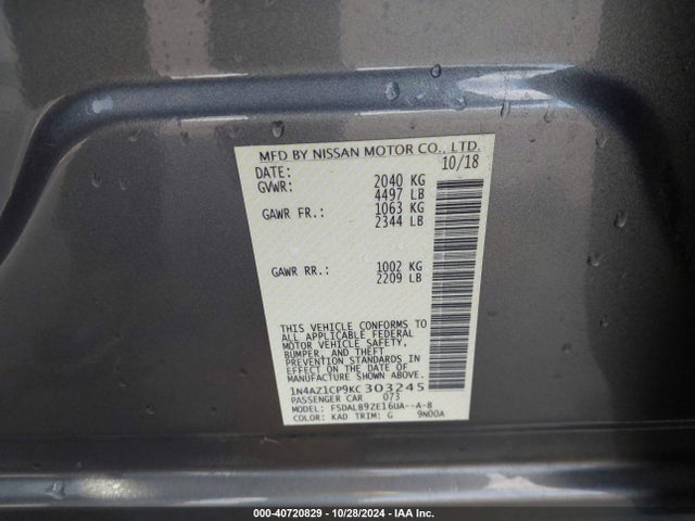 Nissan LEAF S 2019 1N4AZ1CP9KC303245 Image 9