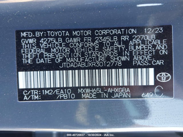 Toyota Prius Xle Awd-e 2024 JTDADABUXR3012778 Image 9
