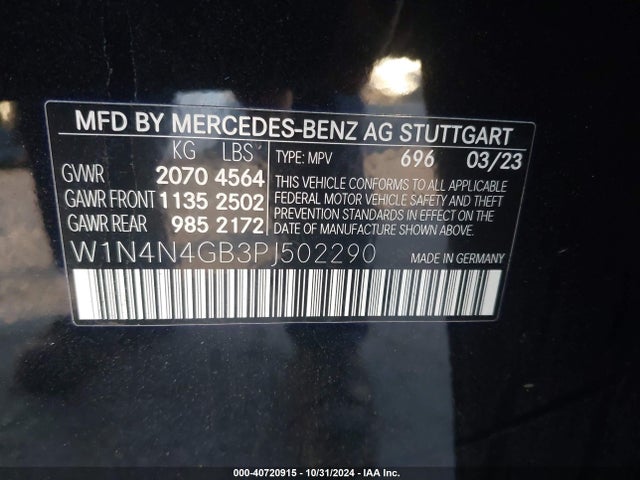 W1N4N4GB3PJ502290 Mercedes-Benz GLA 250