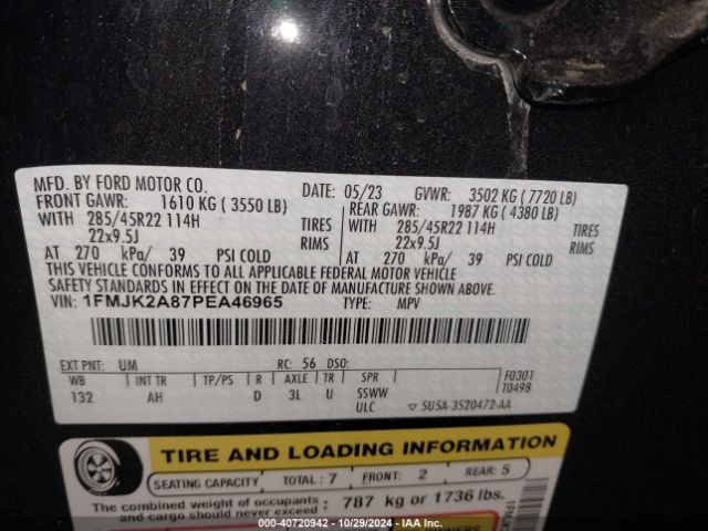 1FMJK2A87PEA46965 Ford Expedition Limited Max
