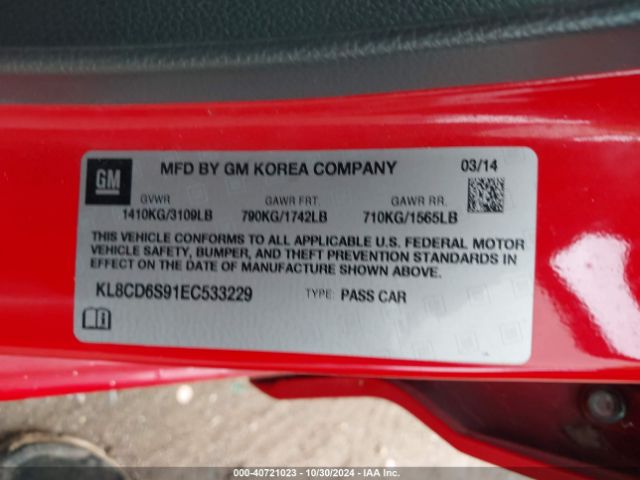 KL8CD6S91EC533229 Chevrolet Spark 1lt Auto