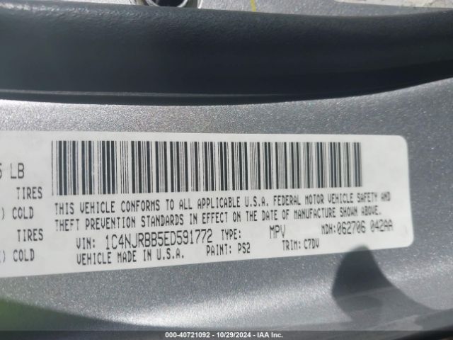 1C4NJRBB5ED591772 Jeep Patriot Sport