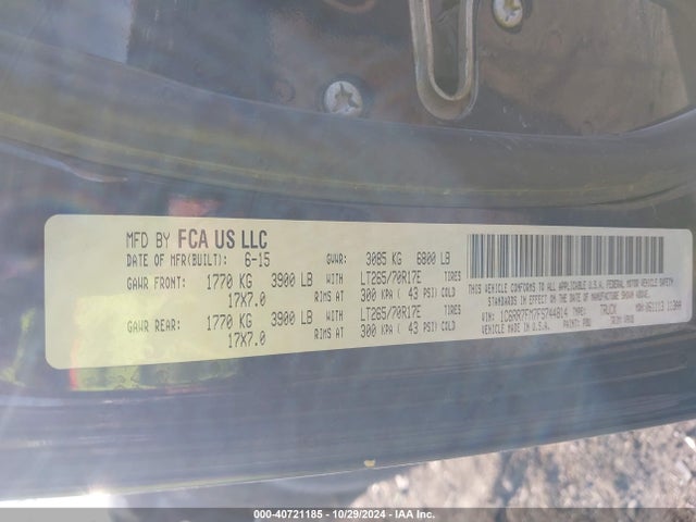 1C6RR7FM7FS744814 RAM 1500 Tradesman