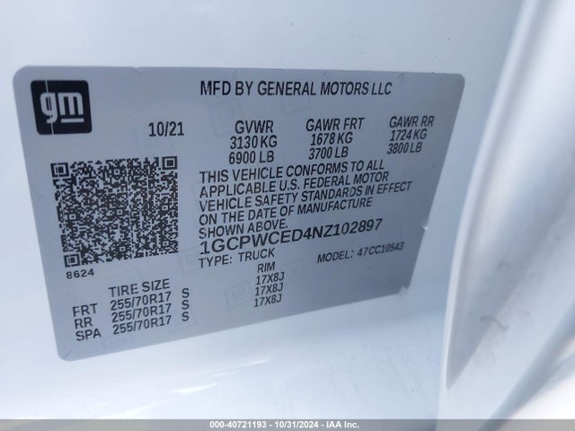 1GCPWCED4NZ102897 Chevrolet Silverado 1500 Ltd 2wd  Short Bed Lt