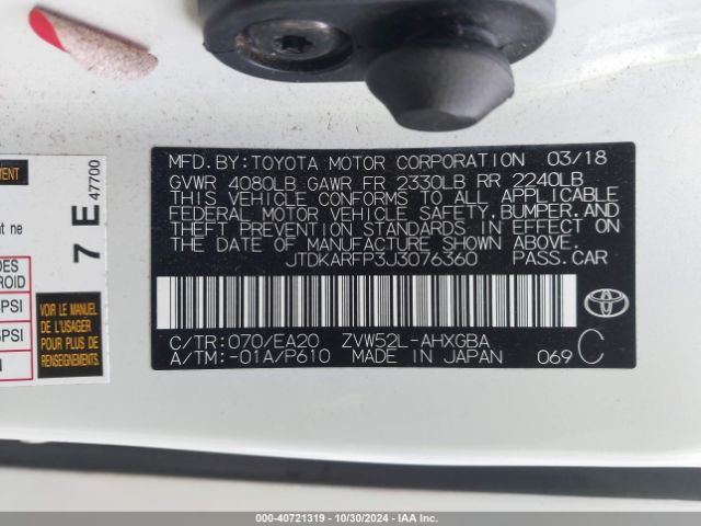 JTDKARFP3J3076360 Toyota Prius Prime Premium