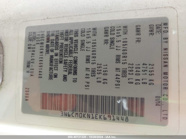 Nissan NV200 SV 2014 3N6CM0KN1EK691448 Image 9