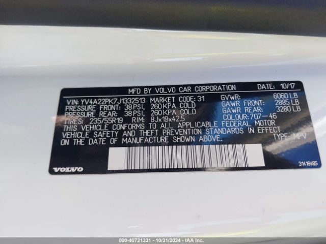 YV4A22PK7J1332513 Volvo Xc90 T6 Momentum