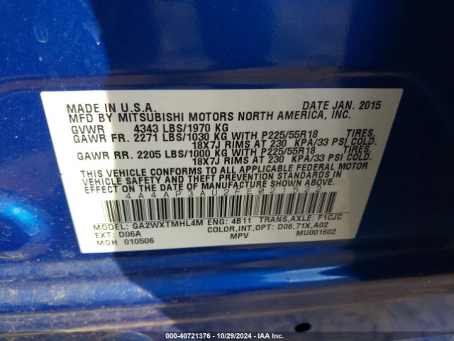 2015 MITSUBISHI OUTLANDER SPORT 4A4AP3AU2FE021522 Photo 8