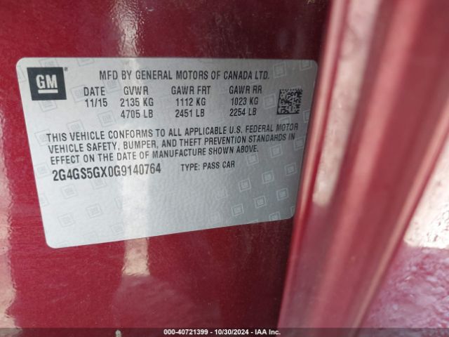 2G4GS5GX0G9140764 Buick Regal Turbo Premium Ii
