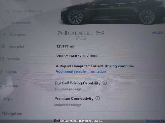 5YJSA1E17HF231388 Tesla Model S 60/75