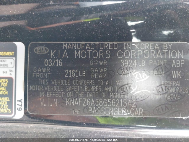 KIA Forte Koup Sx 2016 KNAFZ6A38G5621542 Image 9