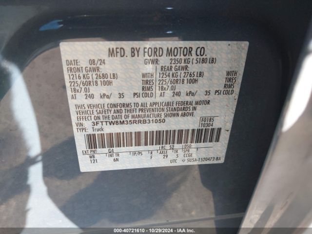 3FTTW8M35RRB31050 Ford Maverick Lariat